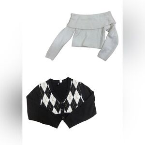 Divided H&M Cardigan and Dance and Marvel Off Shoulder Sweater Bundle Size Small